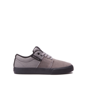 Supra Kids STACKS II VULC Low Top Shoes Charcoal/black | US-86413